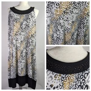 NWT Fashion Bug sleeveless leapard print dress